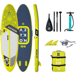 Надувна SUP-дошка AZTRON Nova Compact 305x81x15 см, жовто-сіра, для дорослих
