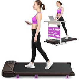 Тиха бігова доріжка Walking Pad Dripex для дому, до 120 кг, 1-6 км/год, 2.5 к.с., подвійна амортизація, компактна, коричнева