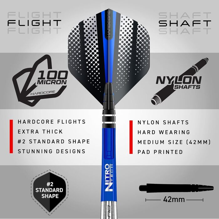 Бритва Edge Softip Darts Вольфрам Profi 18G з польотами, валами