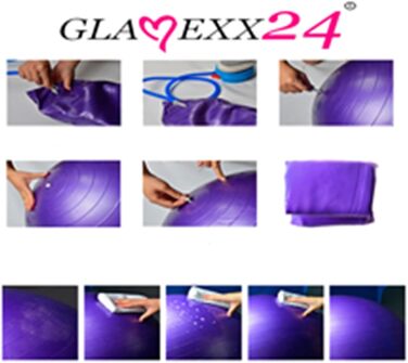 М'яч для вправ Glamexx24 25-75 см проти розриву для йоги та офісу