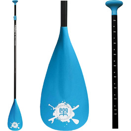 Весло для SUP FunWater, 3-секційне, регульоване, легке, плаваюче, з посиленими нейлоновими лопатями, синє