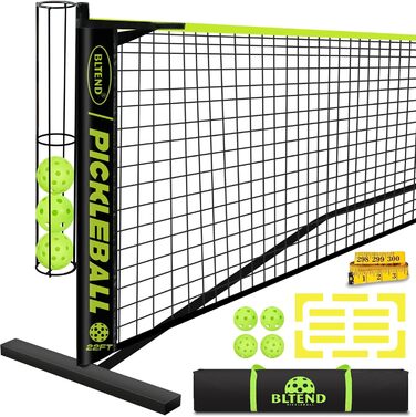 Набір Bltend Pickleball сітка 7,6 м, 8 м'ячів, маркер, сумка, рулетка