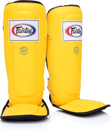 Щитки для гомілки Fairtex SP3 жовті, M - високоякісні та легкі