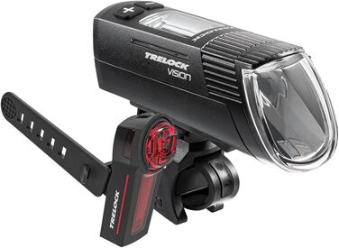 Світлодіодний набір ліхтарів для велосипеда TRELOCK LS 760 I-GO VISION 100 LUX та LS740 VECT із стоп-сигналом, USB зарядка, чорний