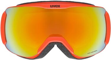 Гірськолижні окуляри Uvex Unisex Downhill 2100 Cv () (One Size, лютий червоний/оранжево-зелений)