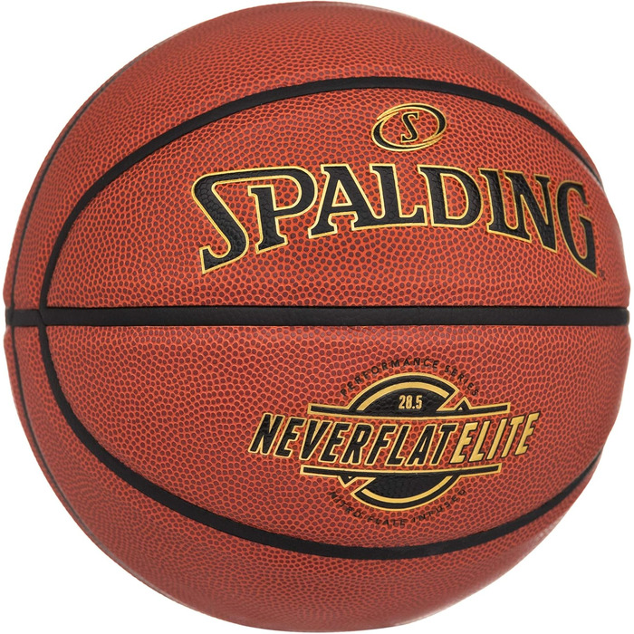 Баскетбольний м'яч Spalding NeverFlat Elite у приміщенні на відкритому повітрі (76970A, середній розмір 6, 28,5')