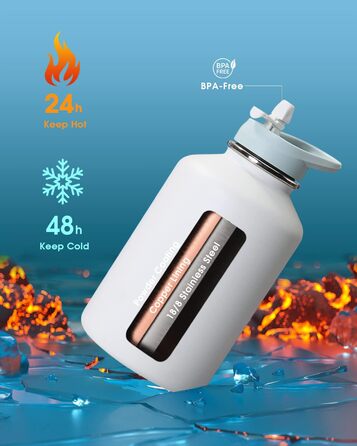 Пляшка Coolflask 2 л, нержавіюча сталь, 48 годин холоду, полярний чорний