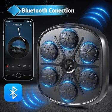 Боксерська машина LED з рукавичками, 9 режимів, Bluetooth, настінна