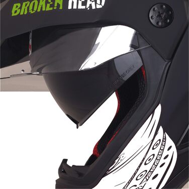 Мотошолом Broken Head made2rebel із сонцезахисним козирком, зелений, ендуро/крос/квадро, розмір L (59-60 см)