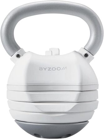 Гиря BYZOOM FITNESS 18 кг, біла, 5 ваг