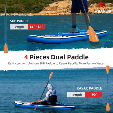 Весло Carbon SUP/Kayak, регульоване, легке, помаранчеве, 4 шт.