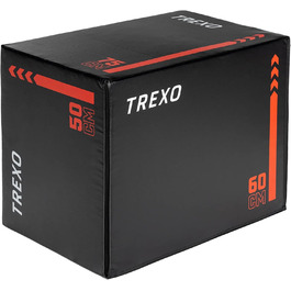 Бокс для стрибків TREXO 3в1, 50x60x75 см, шкірозамінник, чорний, 8 кг