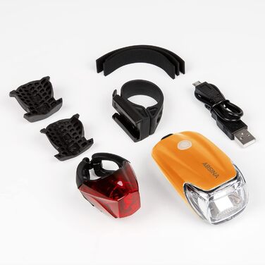 LED набір велосипедних фар USB, 100 м, 180 Люмен, 50 Люкс, StVZO, для дитячого велосипеда
