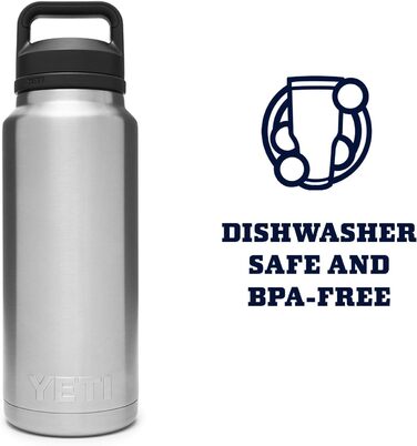 Термос-пляшка YETI Rambler, вакуумна, нержавіюча сталь, кришка