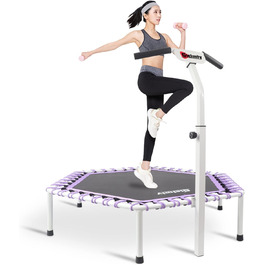 Для дорослих - максимальне навантаження 150 кг Фіолетовий, 48 Silent Mini Trampoline Bandgee Rebounder Jumping Cardio Trainer Workout