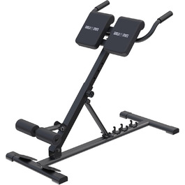 GORILLA SPORTS® Гіперекстензія для спини, складана, регульована, сталева, до 150 кг, чорна – тренажер для спини та пресу для дому