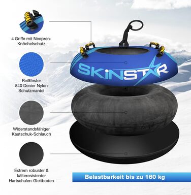 Санна шина SkinStar Pro SNOW TUBE Sled Bob Ø100см синьо-блакитний