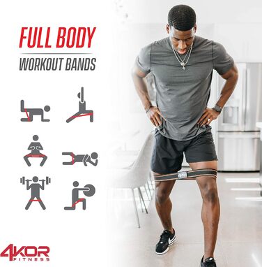 Набір еспандерів-петель 4KOR Fitness для кросфіту, йоги, реабілітації та тренування сідниць