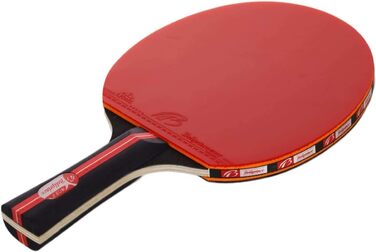 Ракетки для настільного тенісу, Amaza Professional Table Tennis Set, 2 ракетки для настільного тенісу 3 м'ячі для настільного тенісу для любителів, початківців, експертів (7 шарів деревини тополі Висока еластична губка 2 мм) Червоний