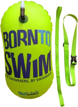 Буй буксируваний унісекс BornToSwim, неоновий зелений (28x49 см)