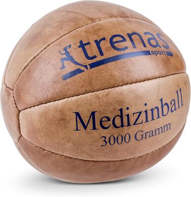 Медичний м'яч із шкіри trenas, 800 г–5 кг, оригінал, для спорту