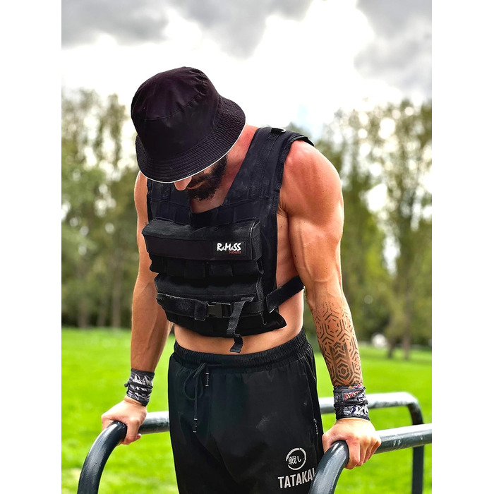 Жилет RAMASS Fitness Weight Vest, ваговий жилет 1кг - 20 кг, знімні металеві обважнювачі, ідеально підходять для гімнастики, силових тренувань, обладнання для чоловіків і жінок