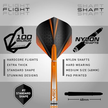 Дротики для дартсу Red Dragon Amberjack 2, 18 г, Softip, набір з оперенням та стрижнями, професійні