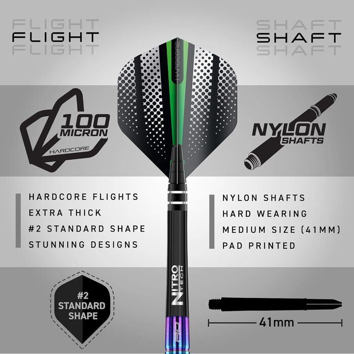 Дротики RED Dragon Razor Edge Series вольфрамові професійні сталеві з оперенням і стрижнями