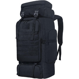 Тактичний туристичний рюкзак 80 л Molle, водостійкий, великий військовий рюкзак для походів та спорту, чорний