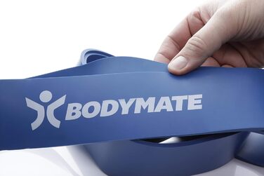 Фітнес-гумка BODYMATE 208 см, еластична стрічка опору з натурального латексу, тренує силу, витривалість, координацію, гнучкість і багато іншого, для початківців і професіоналів 5. X-STRONG-BLUE 6,2 см (опір 28-80 КГ)