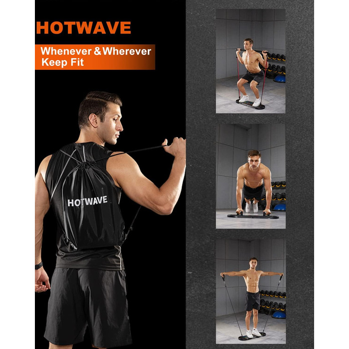 HOTWAVE Push Up Board 20-в-1: Портативна складна дошка для віджимань, професійний тренажер для чоловіків і жінок, домашній спортзал, універсальні ручки для підлоги