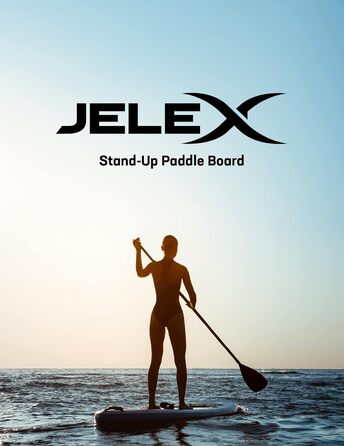 Надувна дошка для веслування JELEX Wave SUP з 7 предметів з веслом, безпечним повідцем, насосом, ремкомплектом для жінок, чоловіків і дітей Вантажопідйомність до 130 кг Компактне зберігання