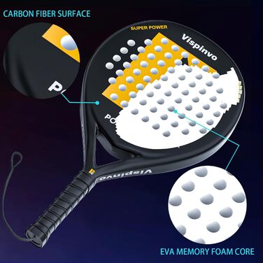 Ракетка Vispinvo Padel, вуглець, піна EVA, 38 мм, шеврон Sunset