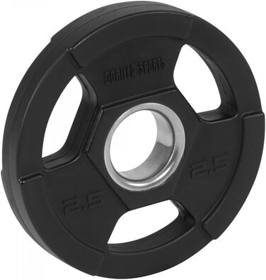 Пластини GORILLA SPORTS Olympia, Tri-Grip, 50мм, Пластик, Чорний