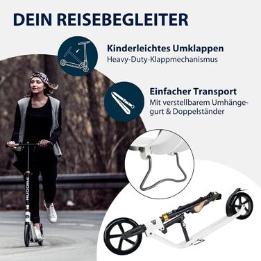 Електросамокат HUDORA BigWheel 230 - регульований, складаний, до 120 кг