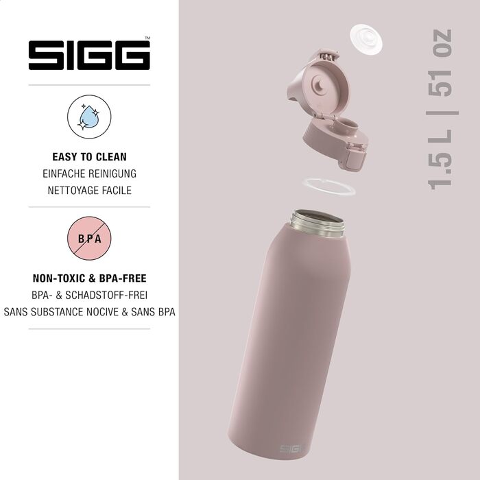 SIGG Бутилка з нержавіючої сталі Shield ONE для газованих напоїв, герметична, легка, BPA-free, 0,75/1 л