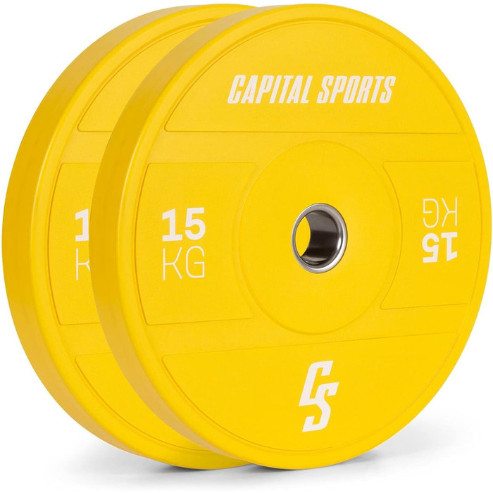 Пластини Capital Sports Nipton 2021 2x15 кг, 50,4 мм, жовті, гума