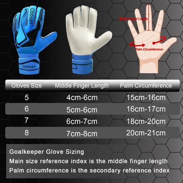 Рукавички воротарські Юніор Fingersave Super-Grip Сині, розмір 7