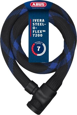 Замок тросовий ABUS Ivera Steel-O-Flex 7200, сталевий трос з броньованими сталевими втулками, рівень безпеки 7