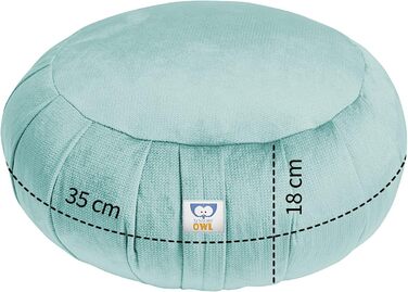 Сенсорна подушка для медитації сови Zafu Yoga Cushion з оксамиту 100 м'який оксамит гречана оболонка наповнювач кругла висота сидіння 18 см 35 лаванда (м'ята)