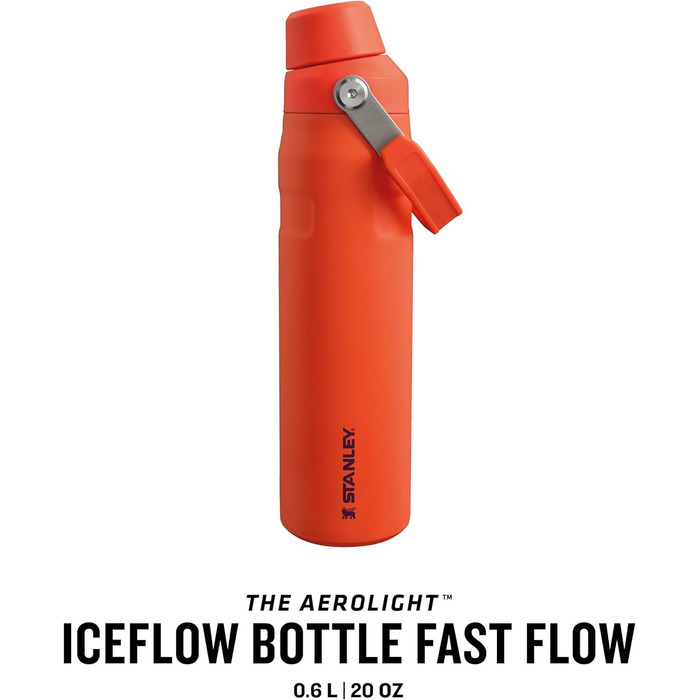 Термос-пляшка Stanley Iceflow Fast Flow 0.6 л, спортивна, тримає холод 10 годин, не протікає, BPA-free, для води, Tigerlily Plum, придатна для миття в посудомийній машині