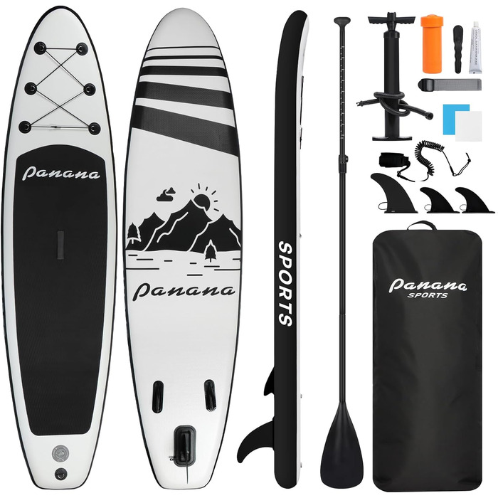 Надувна SUP-дошка Panana 305x76x15 см з преміум аксесуарами, комплект для серфінгу, регульоване весло, ультралегка, неслизька поверхня