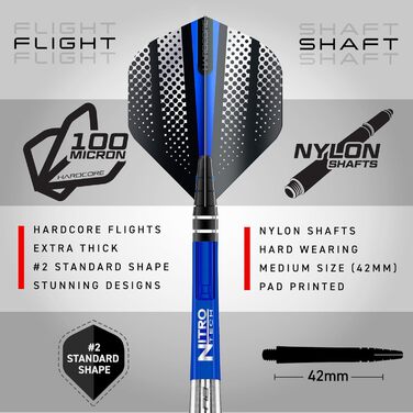 Бритва Edge Softip Darts Вольфрам Profi 18G з польотами, валами