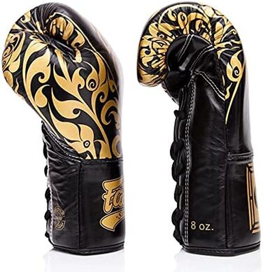 Рукавички для кікбоксингу Fairtex Glory Limited Edition 14 унцій чорні BGLG2 - Шнурівка