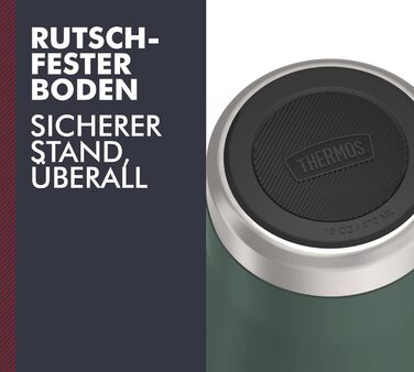 Термокружка Thermos ICON 470 мл зелена, ізольована, з нержавіючої сталі, для кави, тримає тепло 7 годин, холод 22 години, герметична, можна мити в посудомийці, BPA-free