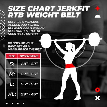 Пояс для важкої атлетики JerkFit RTB - Неопреновий пояс для чоловіків і жінок - Важкий пояс для фітнесу - Пояс станової тяги для пауерліфтингу, присідань, силових тренувань, бодібілдингу