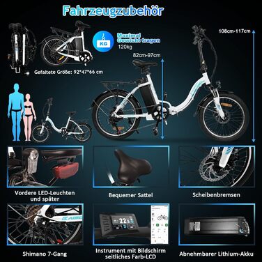 Велосипед K KAISDA 20 E-Bike, 36В 13Ач, запас ходу 75 км