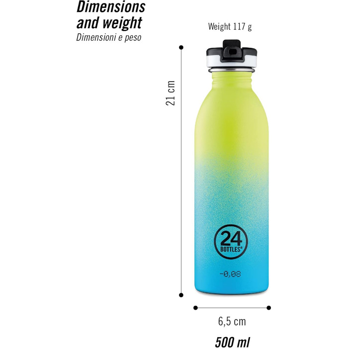 Пляшка для води 24Bottles Urban Purple Rhythm 500 мл, нержавіюча сталь, спортивна кришка