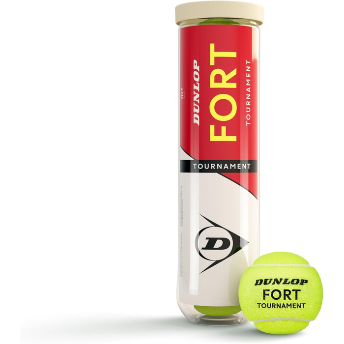 Тенісні м'ячі Dunlop Fort Tournament для ґрунту, хардкорту та газону, 4 шт.