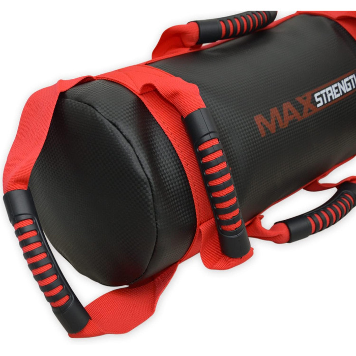 Груша MaxStrength з наповнювачем 10 кг, кросфіт/ММА, чорна/червона